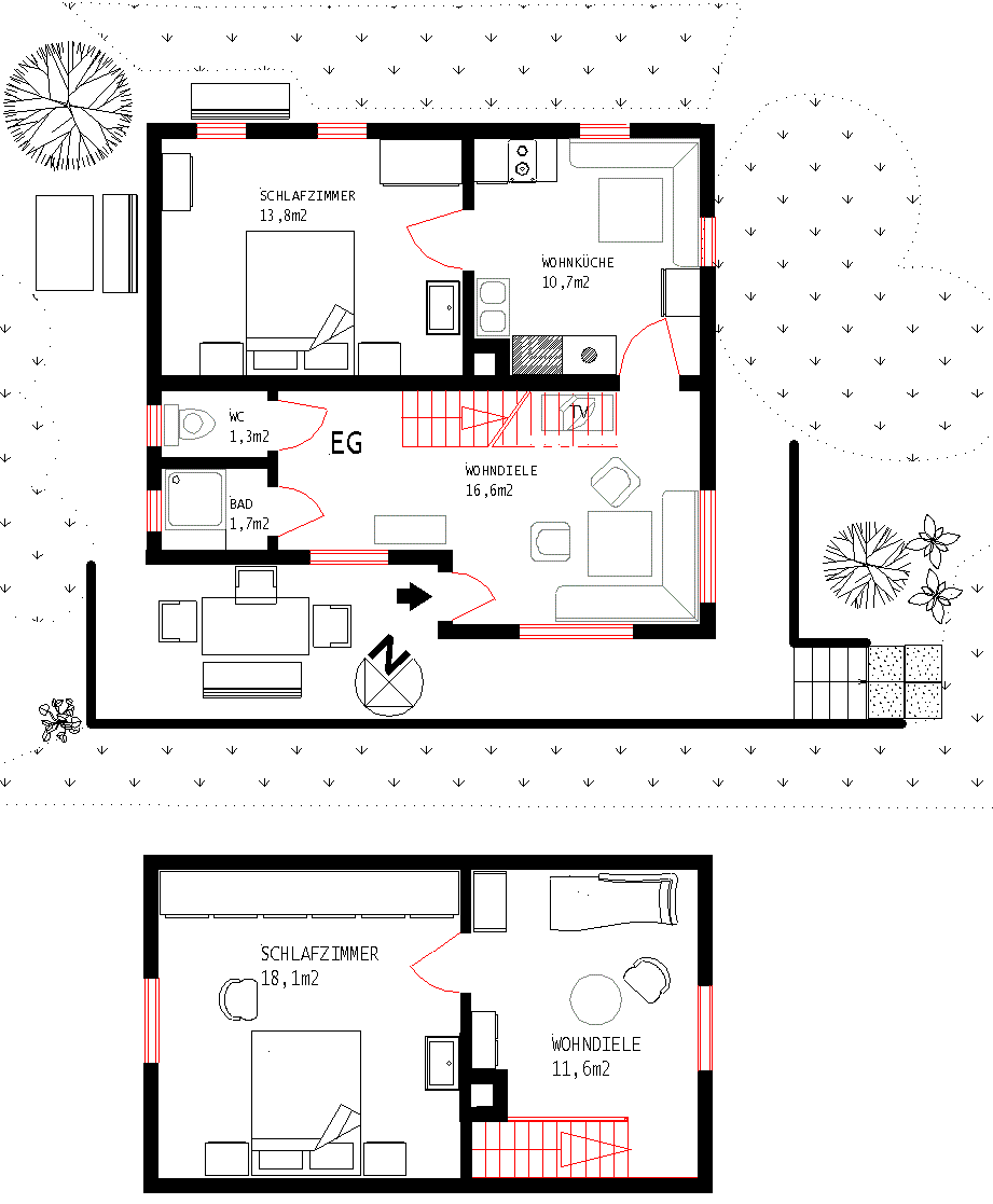 Ferienhaus Grundrissplan Ferienhaus Grundlsee - Hütterhof